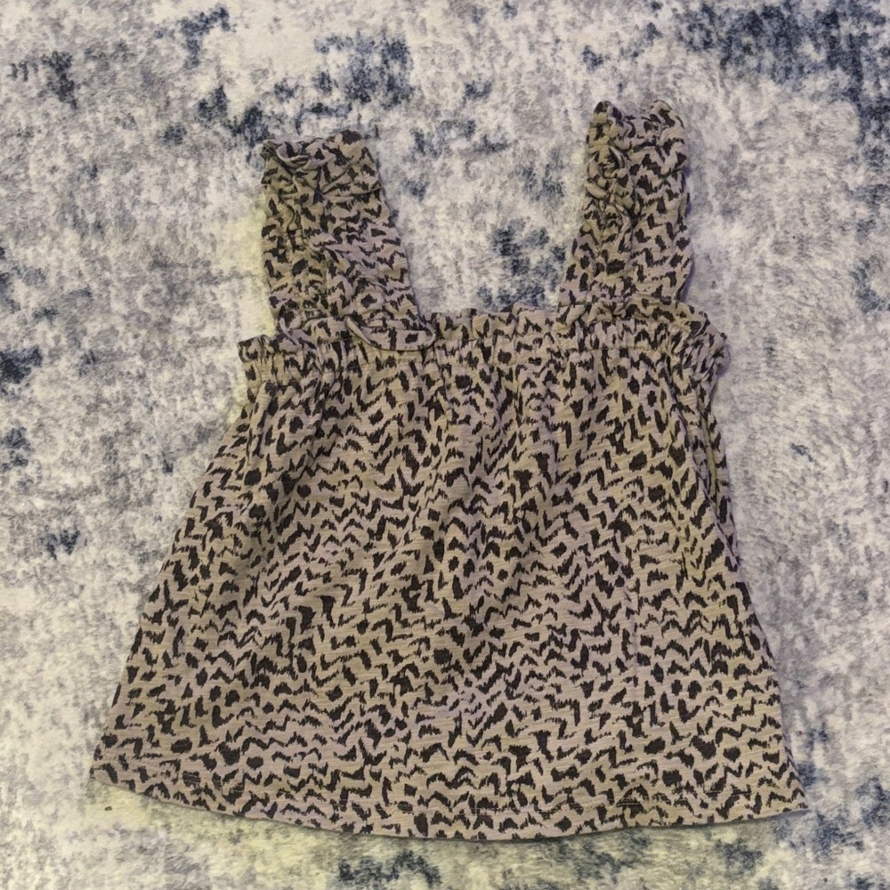 GAP Kids Black and Tan Patterned Tank Top